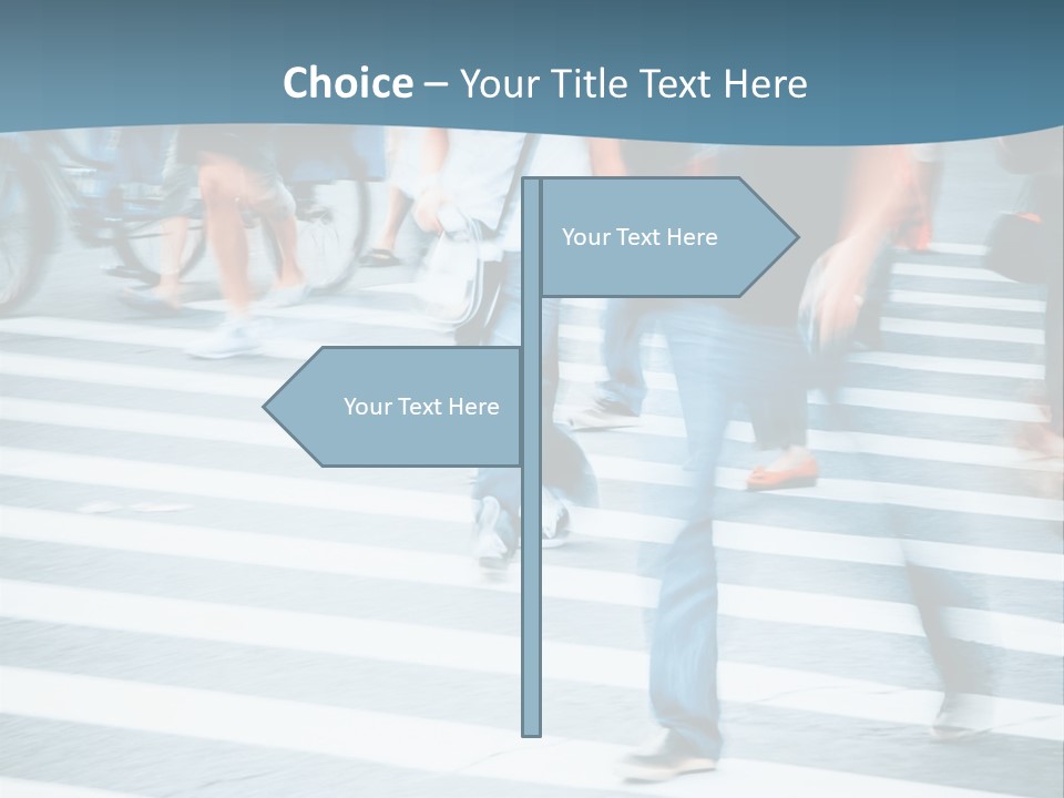 A Group Of People Walking Across A Cross Walk PowerPoint Template