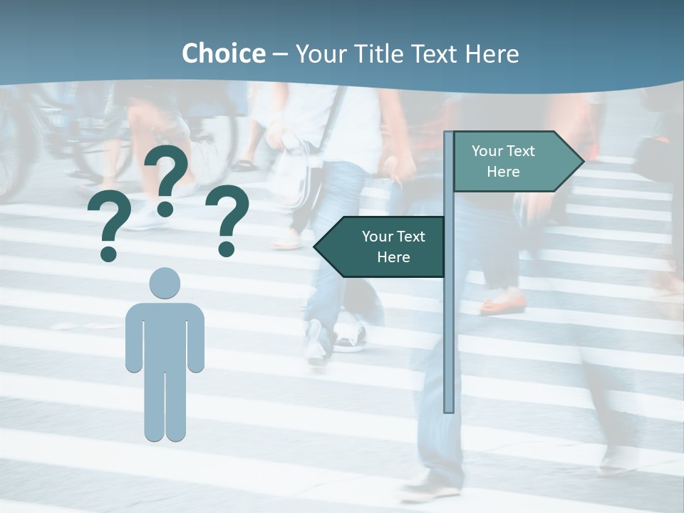 A Group Of People Walking Across A Cross Walk PowerPoint Template