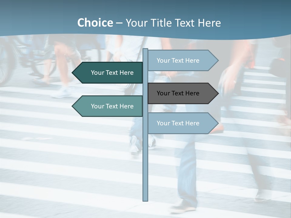 A Group Of People Walking Across A Cross Walk PowerPoint Template