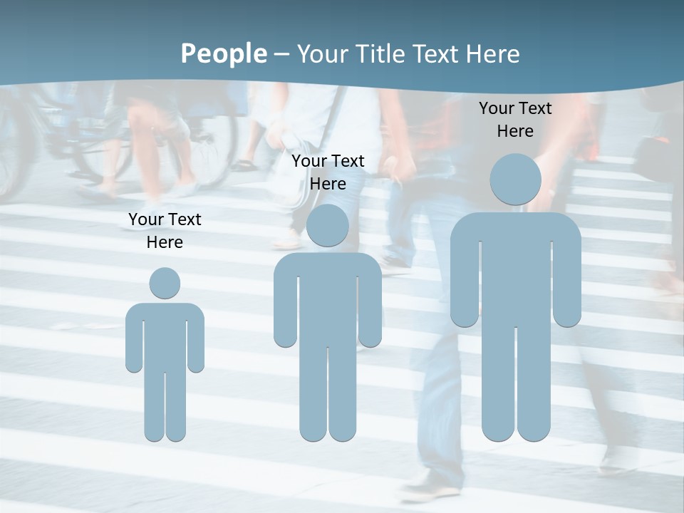 A Group Of People Walking Across A Cross Walk PowerPoint Template