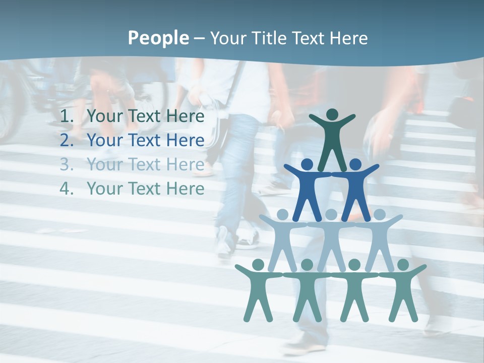 A Group Of People Walking Across A Cross Walk PowerPoint Template