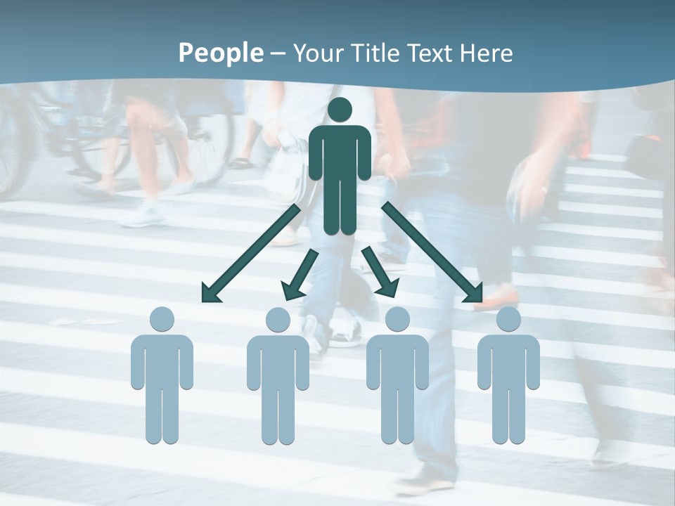 A Group Of People Walking Across A Cross Walk PowerPoint Template