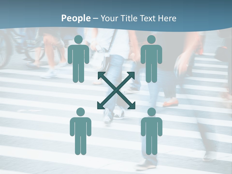 A Group Of People Walking Across A Cross Walk PowerPoint Template