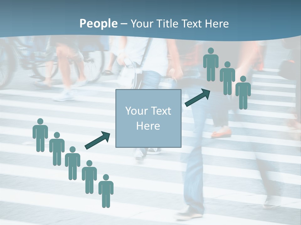 A Group Of People Walking Across A Cross Walk PowerPoint Template