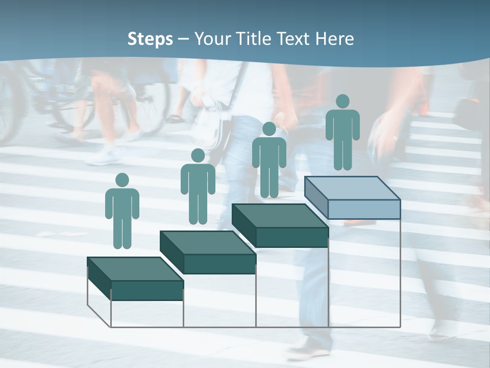 A Group Of People Walking Across A Cross Walk PowerPoint Template