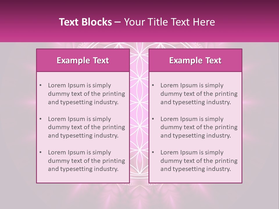 A Pink Flower Of Life Powerpoint Presentation PowerPoint Template