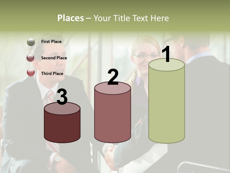 A Group Of People Sitting Around A Table Shaking Hands PowerPoint Template