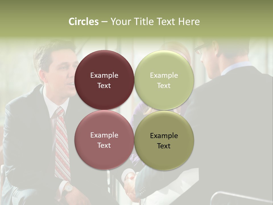 A Group Of People Sitting Around A Table Shaking Hands PowerPoint Template