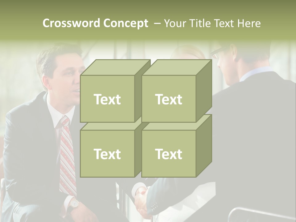 A Group Of People Sitting Around A Table Shaking Hands PowerPoint Template