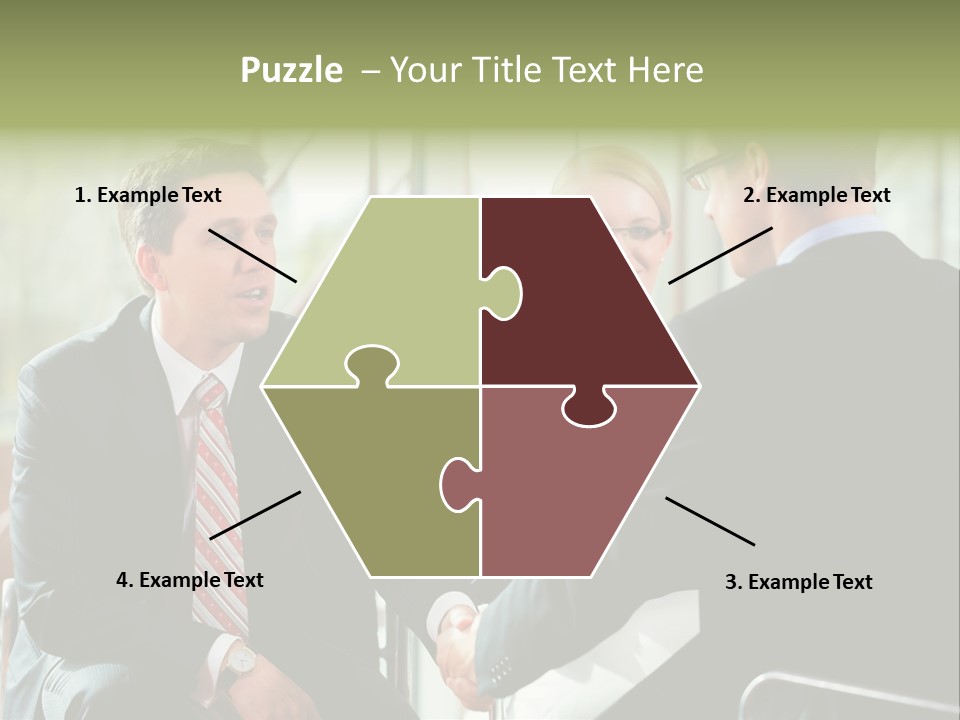 A Group Of People Sitting Around A Table Shaking Hands PowerPoint Template