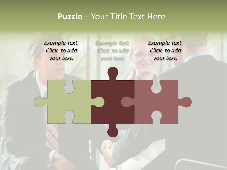 A Group Of People Sitting Around A Table Shaking Hands PowerPoint Template