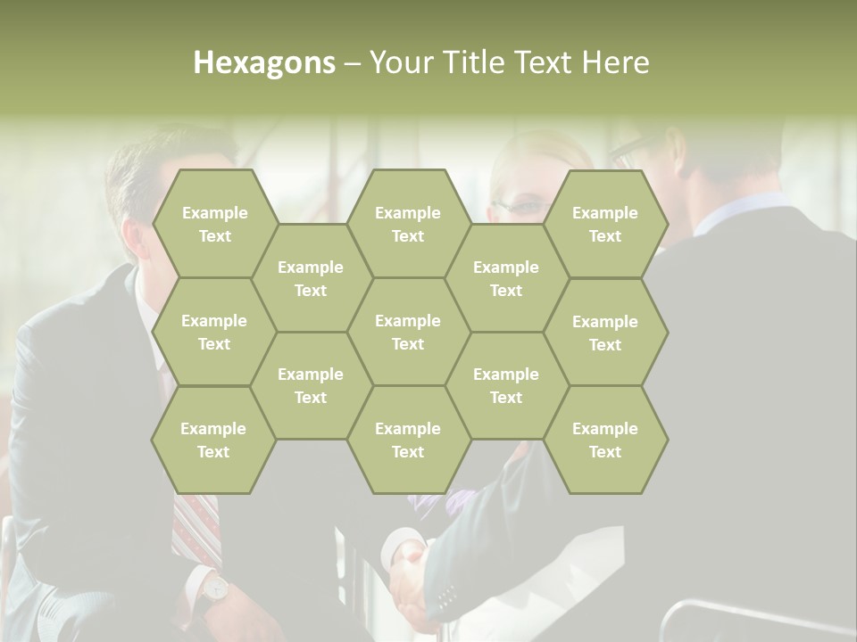 A Group Of People Sitting Around A Table Shaking Hands PowerPoint Template