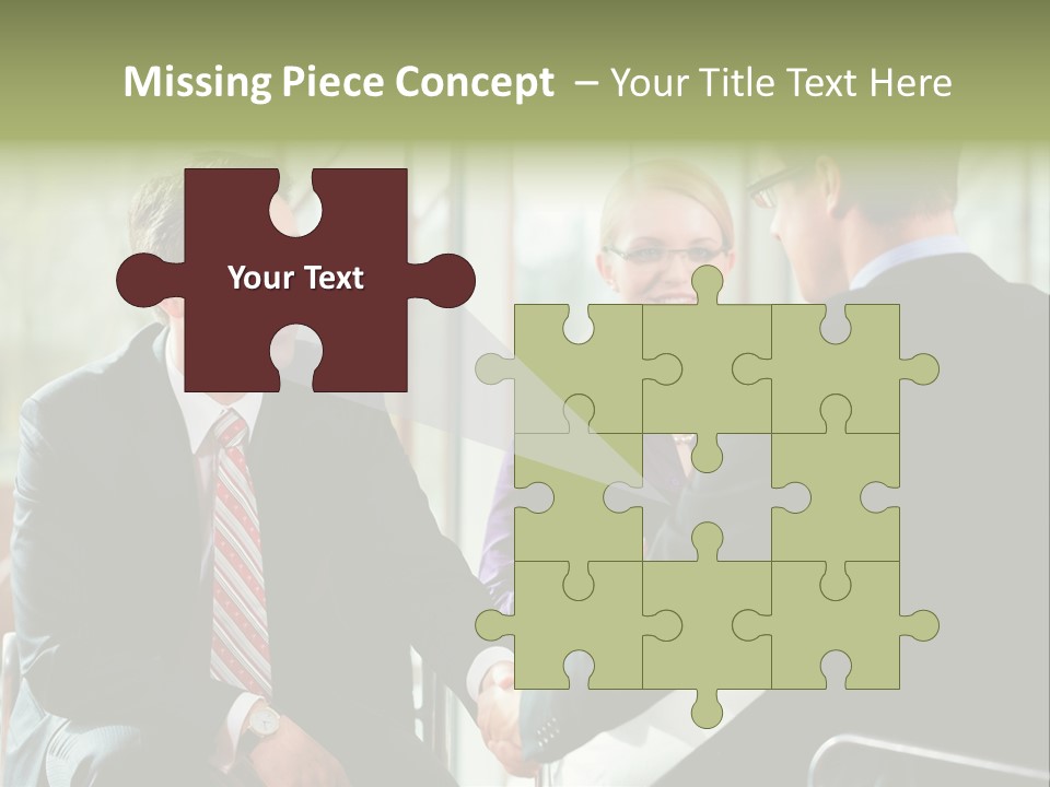 A Group Of People Sitting Around A Table Shaking Hands PowerPoint Template