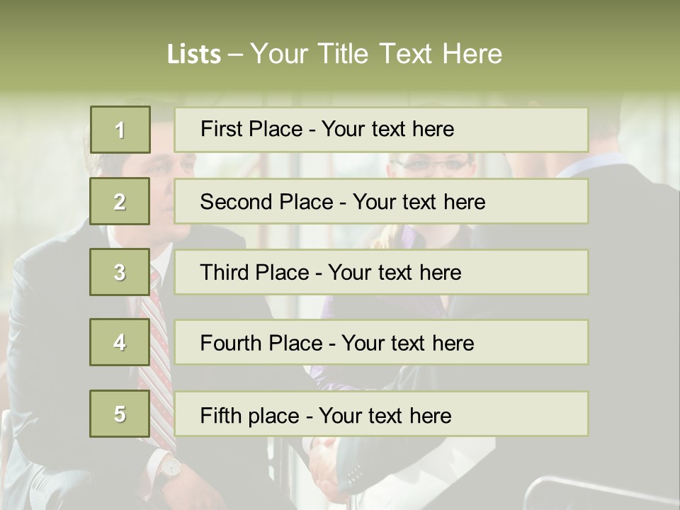 A Group Of People Sitting Around A Table Shaking Hands PowerPoint Template