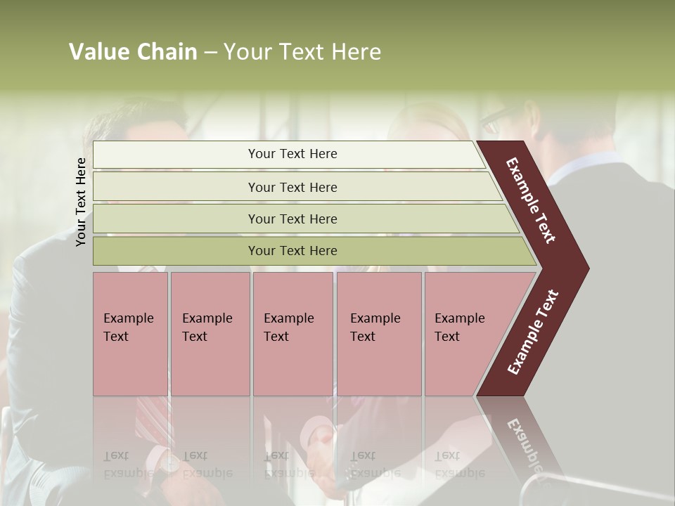 A Group Of People Sitting Around A Table Shaking Hands PowerPoint Template