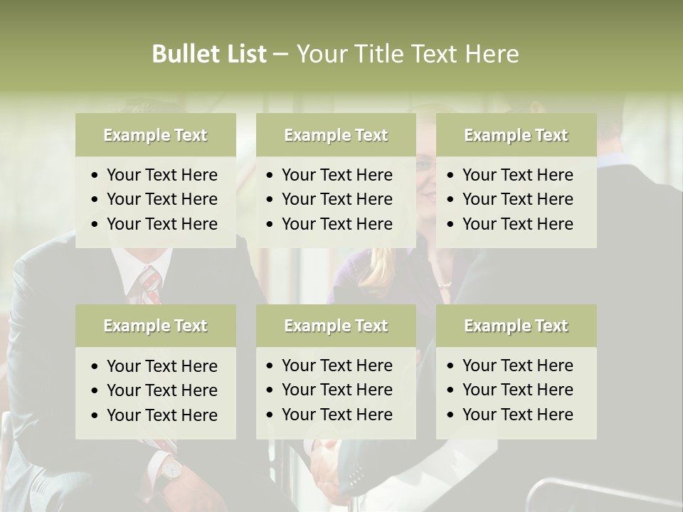 A Group Of People Sitting Around A Table Shaking Hands PowerPoint Template