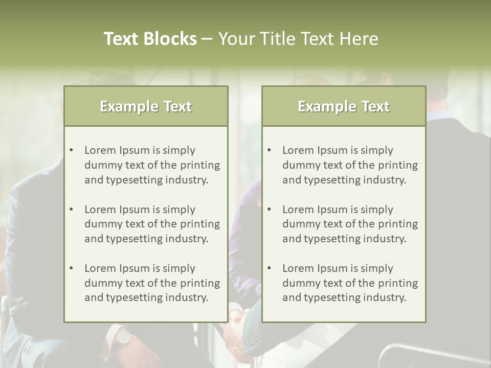 A Group Of People Sitting Around A Table Shaking Hands PowerPoint Template