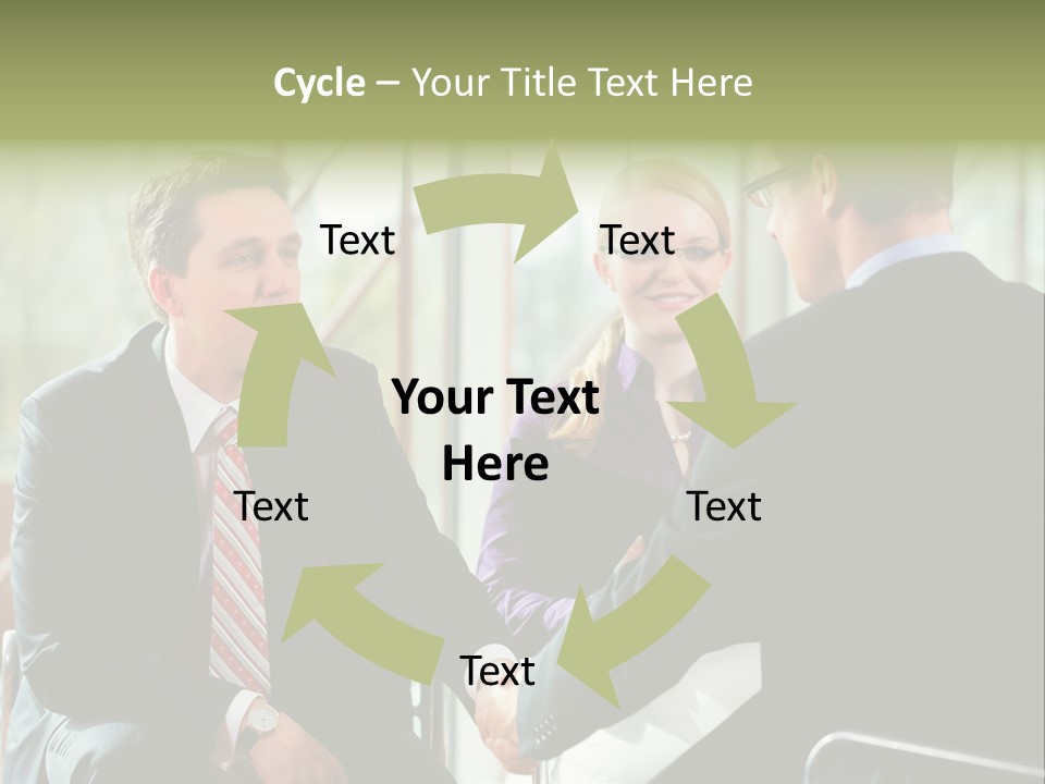 A Group Of People Sitting Around A Table Shaking Hands PowerPoint Template