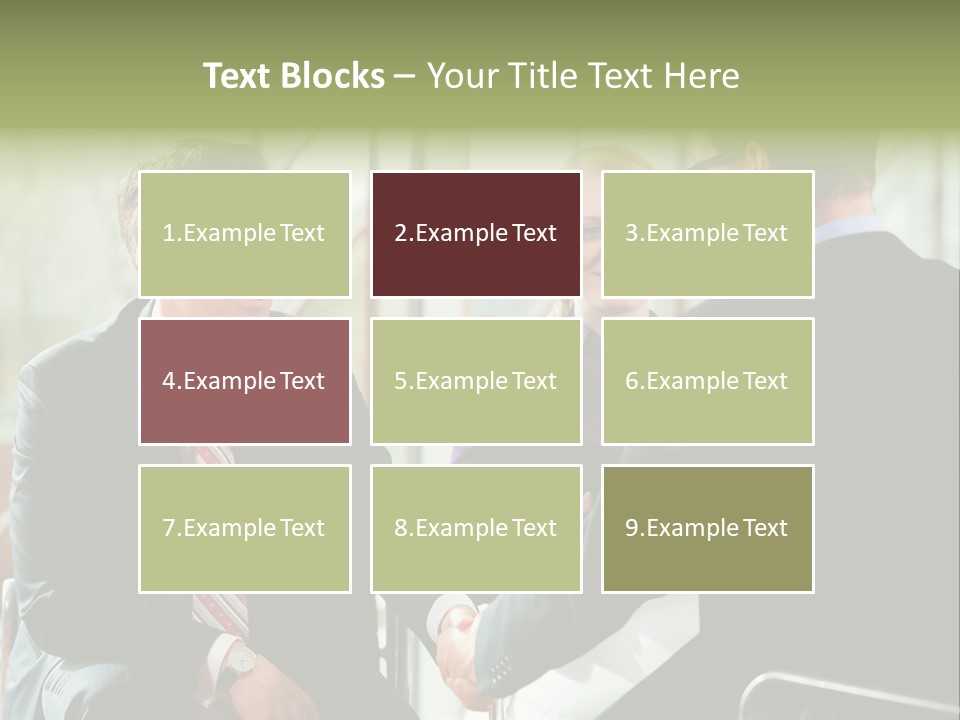 A Group Of People Sitting Around A Table Shaking Hands PowerPoint Template