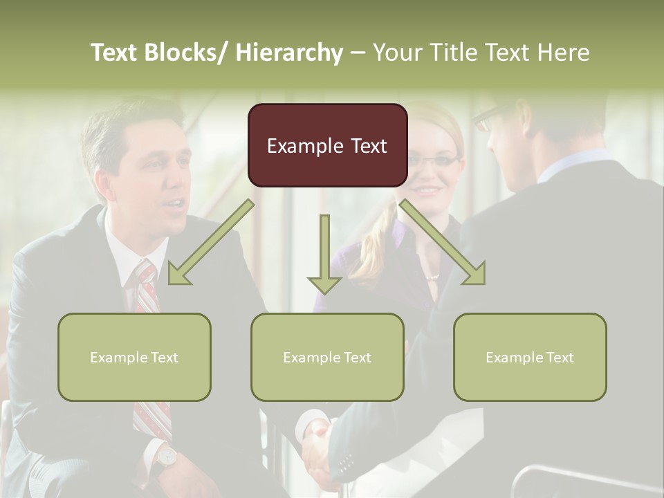 A Group Of People Sitting Around A Table Shaking Hands PowerPoint Template