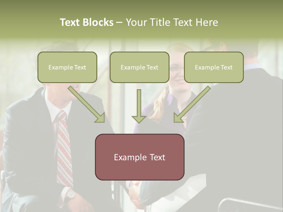 A Group Of People Sitting Around A Table Shaking Hands PowerPoint Template