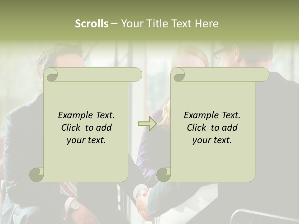 A Group Of People Sitting Around A Table Shaking Hands PowerPoint Template