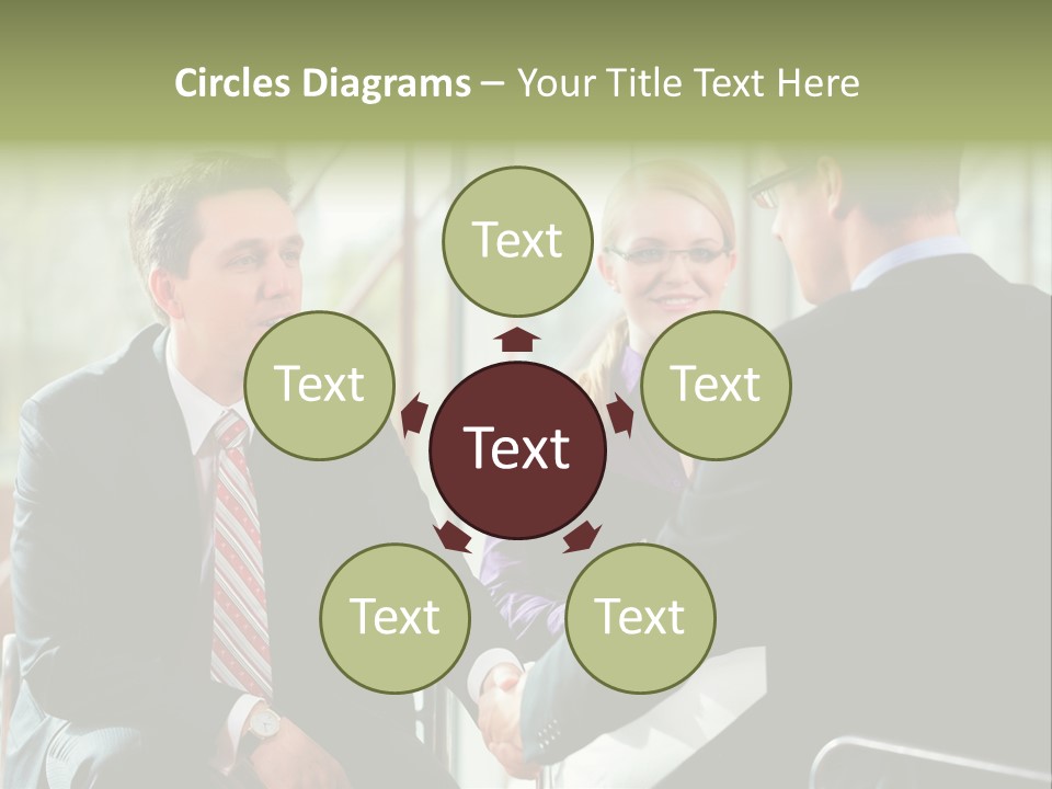 A Group Of People Sitting Around A Table Shaking Hands PowerPoint Template