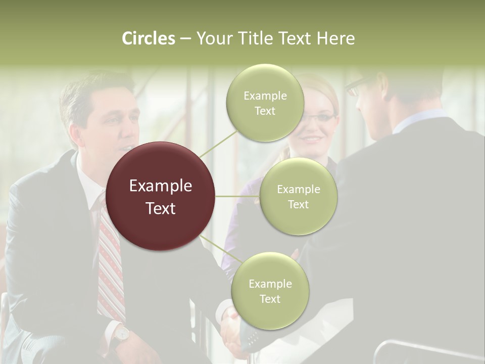 A Group Of People Sitting Around A Table Shaking Hands PowerPoint Template