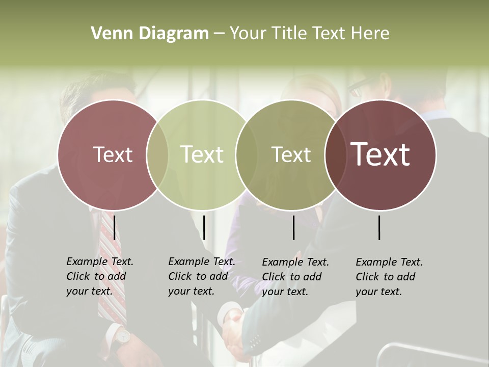 A Group Of People Sitting Around A Table Shaking Hands PowerPoint Template