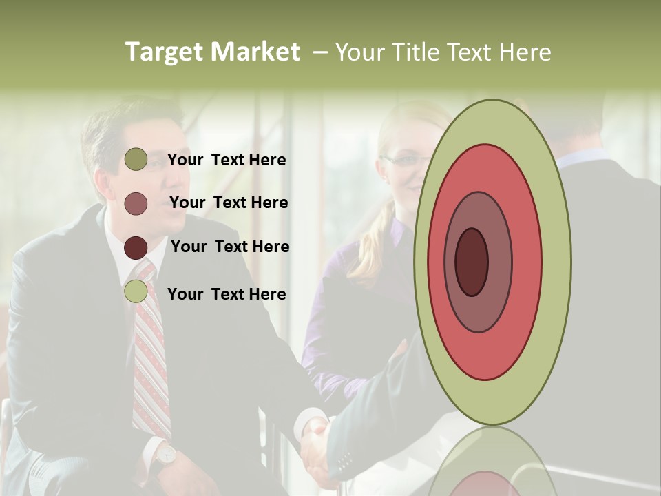 A Group Of People Sitting Around A Table Shaking Hands PowerPoint Template