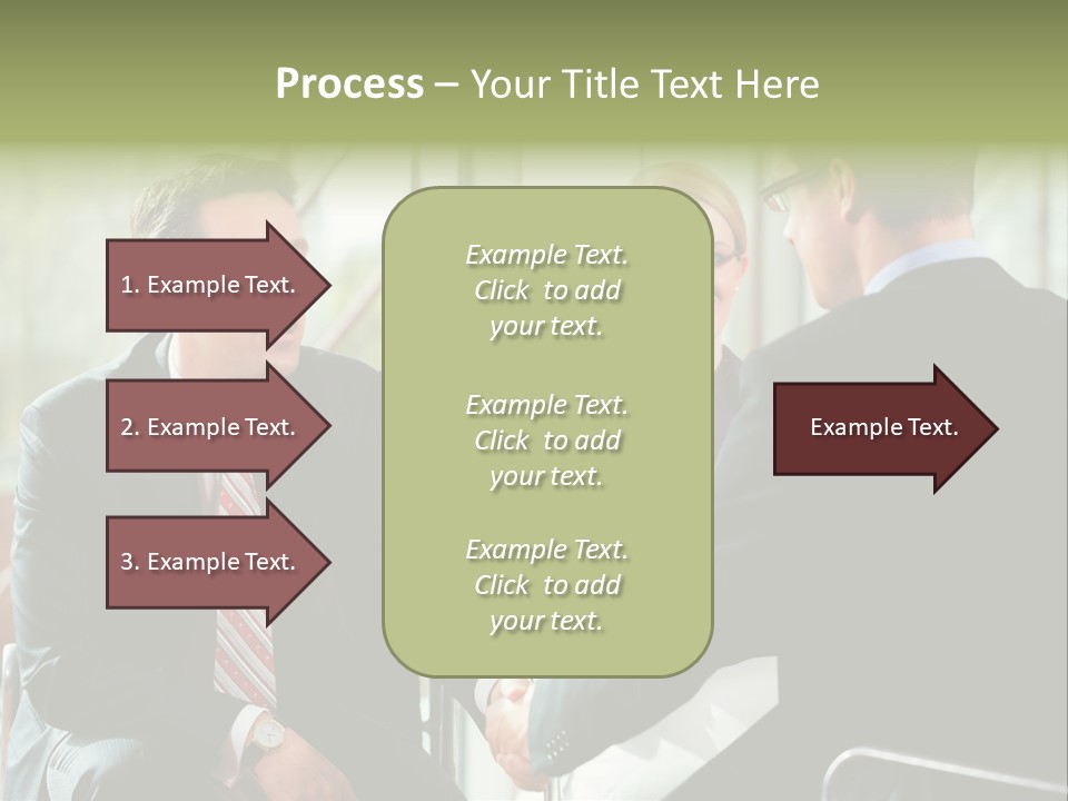 A Group Of People Sitting Around A Table Shaking Hands PowerPoint Template