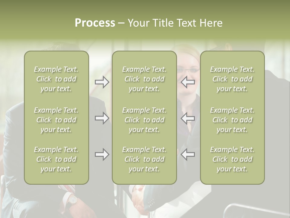 A Group Of People Sitting Around A Table Shaking Hands PowerPoint Template