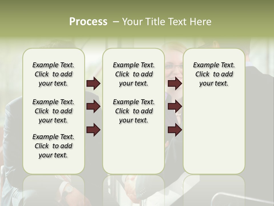 A Group Of People Sitting Around A Table Shaking Hands PowerPoint Template