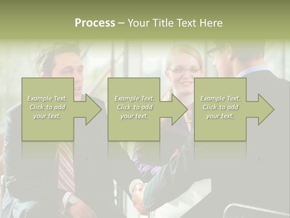 A Group Of People Sitting Around A Table Shaking Hands PowerPoint Template