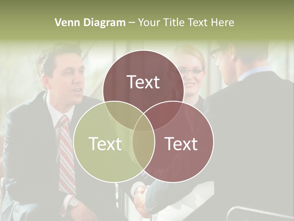 A Group Of People Sitting Around A Table Shaking Hands PowerPoint Template