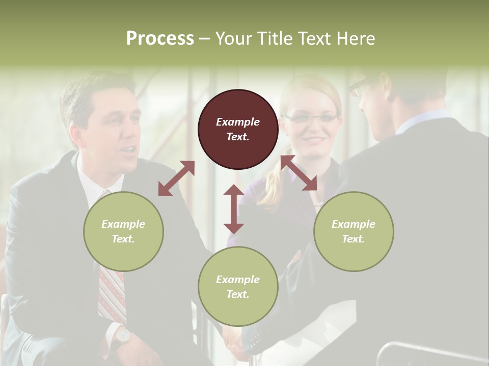 A Group Of People Sitting Around A Table Shaking Hands PowerPoint Template