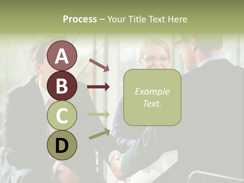 A Group Of People Sitting Around A Table Shaking Hands PowerPoint Template