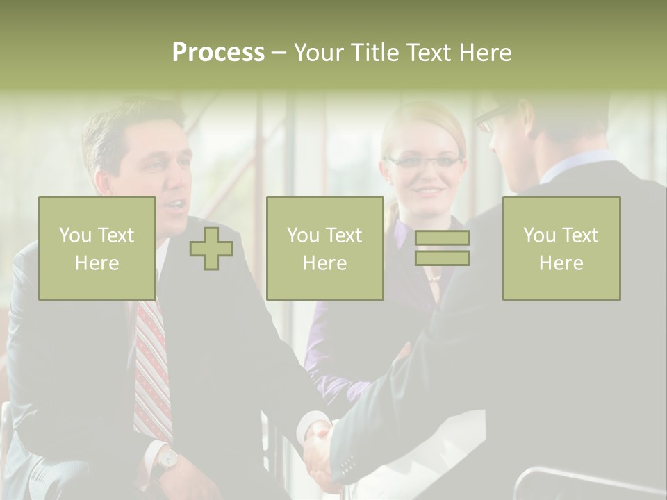 A Group Of People Sitting Around A Table Shaking Hands PowerPoint Template