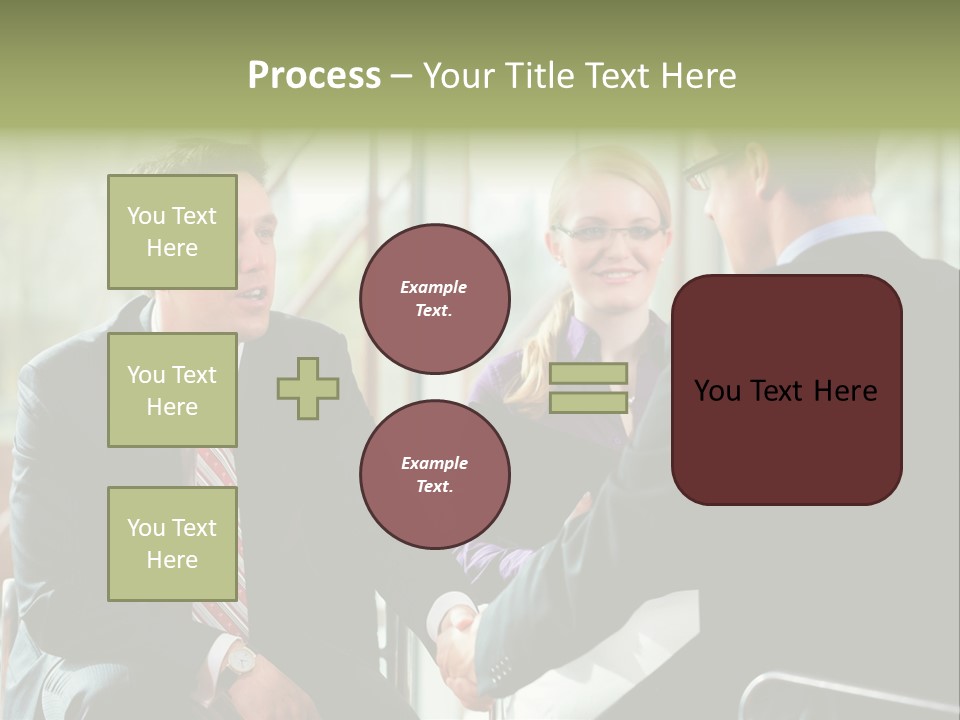 A Group Of People Sitting Around A Table Shaking Hands PowerPoint Template