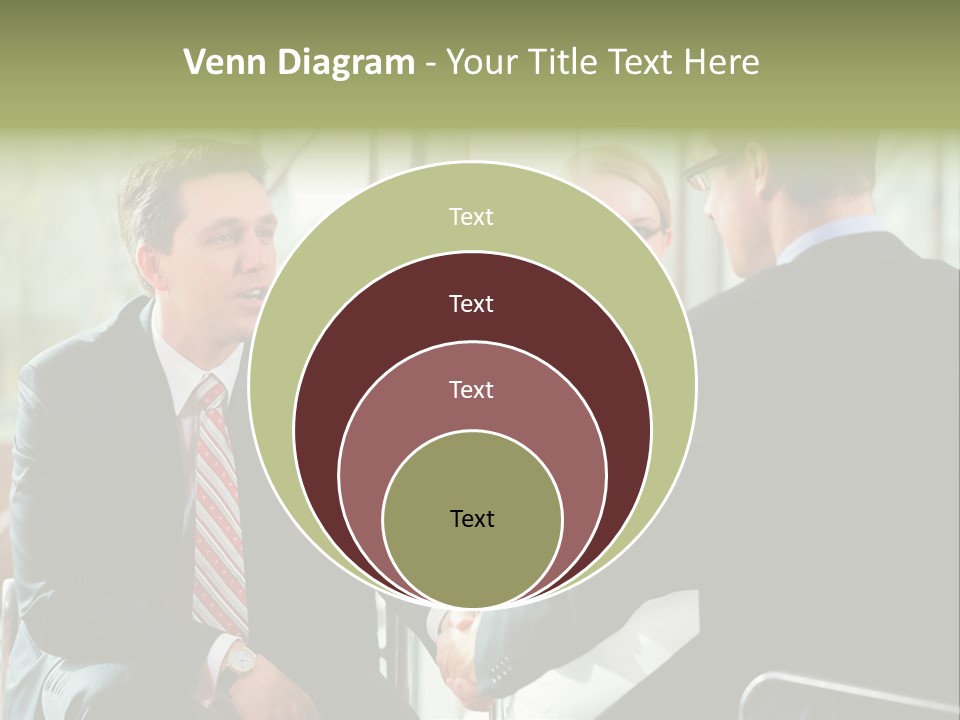 A Group Of People Sitting Around A Table Shaking Hands PowerPoint Template