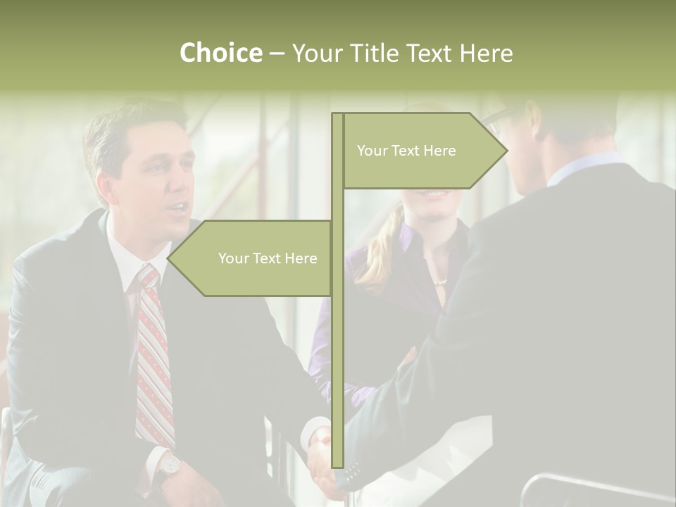 A Group Of People Sitting Around A Table Shaking Hands PowerPoint Template
