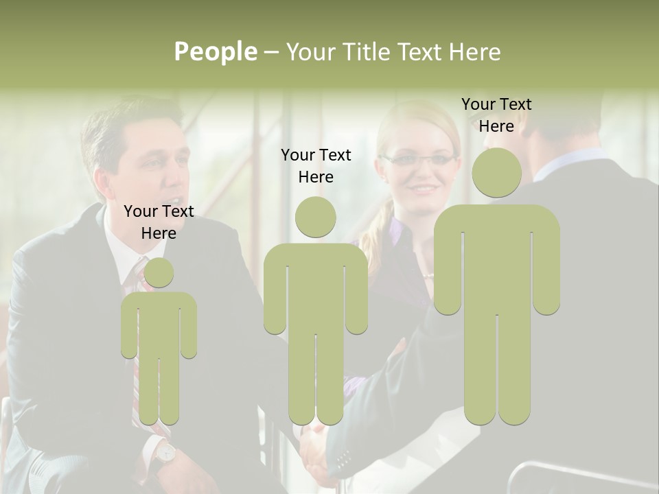 A Group Of People Sitting Around A Table Shaking Hands PowerPoint Template