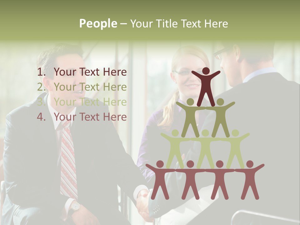 A Group Of People Sitting Around A Table Shaking Hands PowerPoint Template