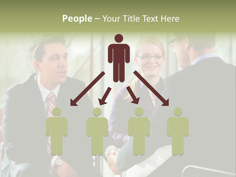 A Group Of People Sitting Around A Table Shaking Hands PowerPoint Template