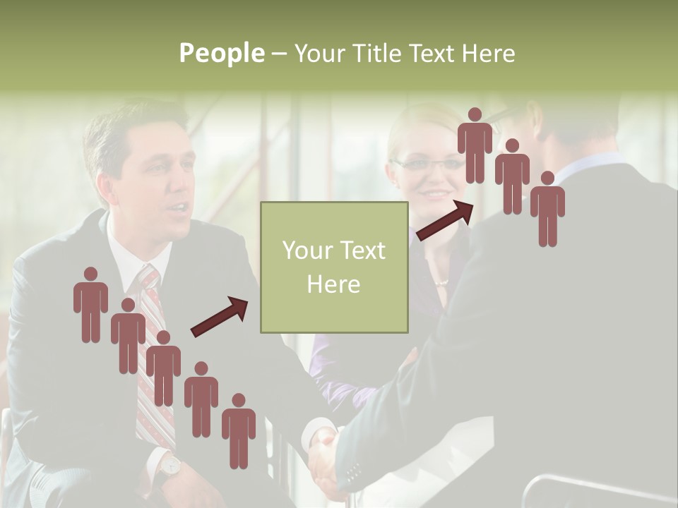 A Group Of People Sitting Around A Table Shaking Hands PowerPoint Template