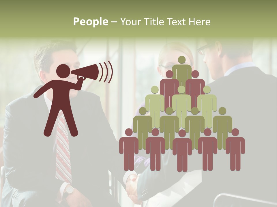 A Group Of People Sitting Around A Table Shaking Hands PowerPoint Template