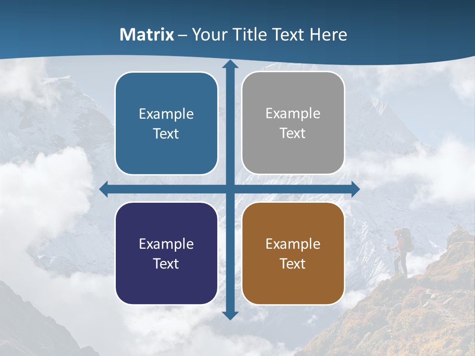 A Man Hiking Up A Mountain On A Sunny Day PowerPoint Template