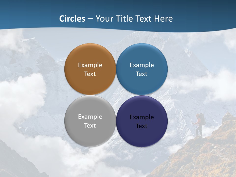 A Man Hiking Up A Mountain On A Sunny Day PowerPoint Template