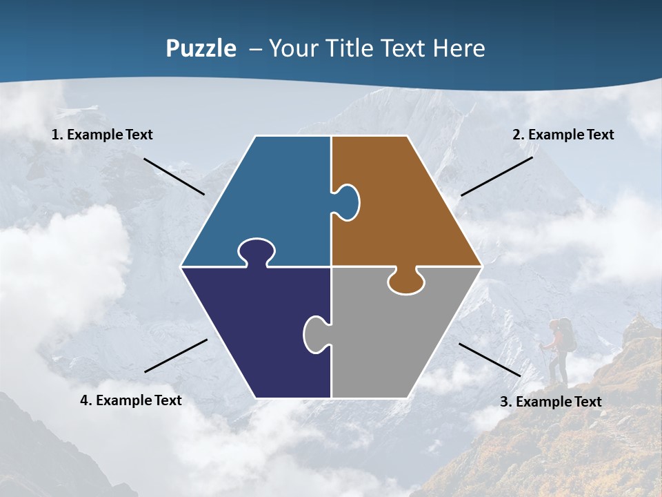 A Man Hiking Up A Mountain On A Sunny Day PowerPoint Template