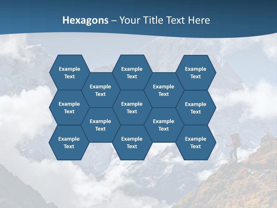 A Man Hiking Up A Mountain On A Sunny Day PowerPoint Template